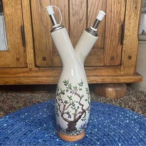 Vintage Keramika Augustanic Croatian Design One Piece Oil and Vinegar Cruet Set